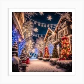 Christmas In The Village Art Print