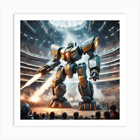 Giant Robot In A Stadium Art Print