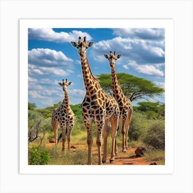 Giraffes In The Savannah Art Print