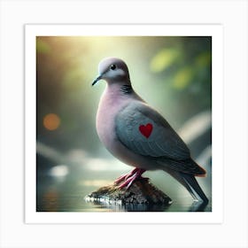 Pigeon With Heart Art Print