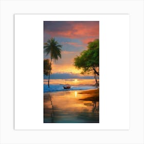 Sunset On The Beach 7 Art Print