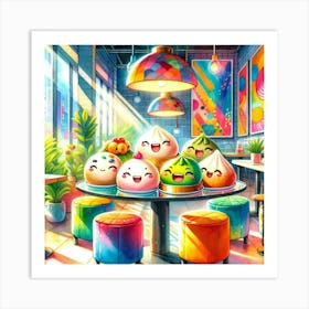 Cute Chinese Dim Sum Art Print