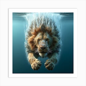 Underwater Lion Art Print