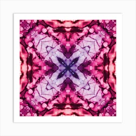 Pink Watercolor Flower Pattern From Bubbles 3 Art Print