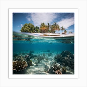 Maledives Underwater Coral Reef Art Print