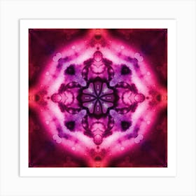 Pink Watercolor Flower Pattern From Bubbles 7 Art Print