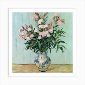 Pink Flowers In Vase Oleanders Vincent Van Gogh 4 Art Print