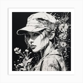 'The Girl With Flowers' Art Print