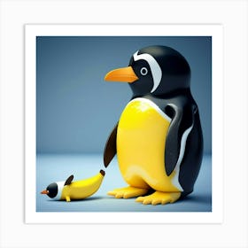 Penguins And Bananas Art Print