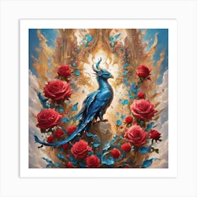 Blue Phoenix Art Print