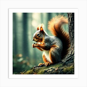 Squirrel In The Forest 223 Art Print