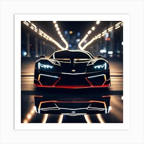 Supercar At Night Art Print