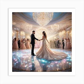 An Ultra Realistic 3d Rendering Of An Opulent Wedding Celebration Lavish Victorian Golden Decorated (2) Art Print