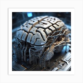 Brain On A Computer 18 Art Print