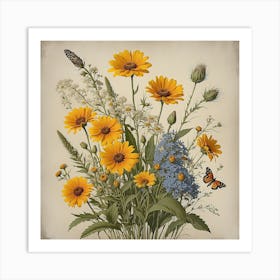 Wildflowers Canvas Print Art Print