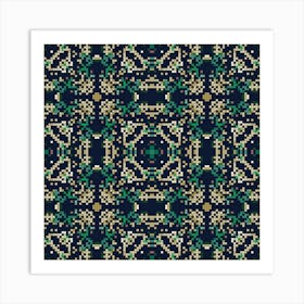 Abstract geometrical pattern with hand drawn decorative elements 4 Art Print