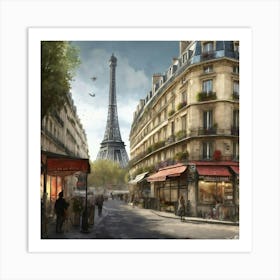 Paris Street Scene Art Print