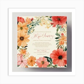 A Photo Of A Wedding Invitation Card Art Print