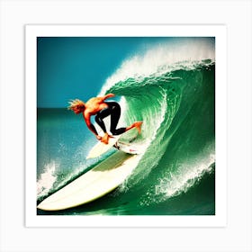 Surfer On A Wave2 Art Print