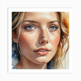 Watercolor Of A Girl 30 Art Print