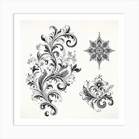 Ornate Floral Design 1 Art Print