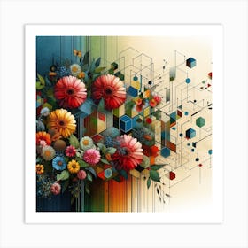 Abstract Flowers 3 Art Print