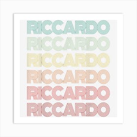 First Name Riccardo Italian Italian Boy Retro Birthday Art Print