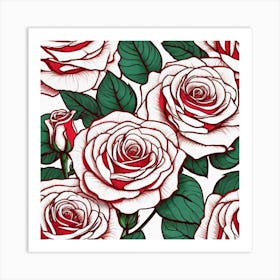 Roses Seamless Pattern Art Print