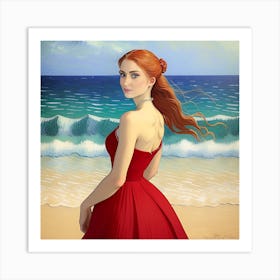 Gigi On The Beach 2 Art Print