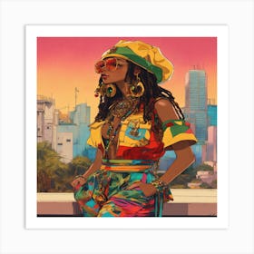 Rasta Girl Art Print