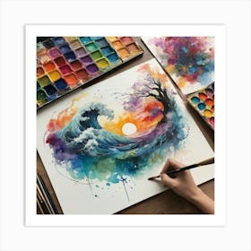 Watercolor Painting Art Print 7 Art Print