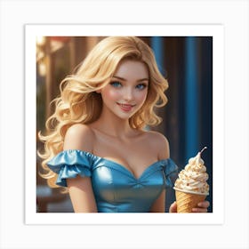 Ice Cream Girl 6 Art Print