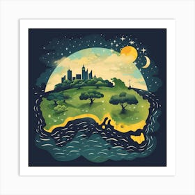 Australia At Night Art Print