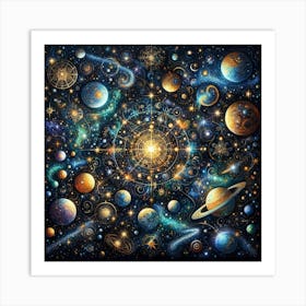 Planets And Stars Art Print