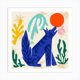 The wolf and the sunset Art Print