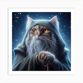 Cat In A Robe Art Print