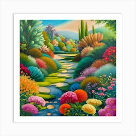 into the garden : Garden In Bloom Art Print