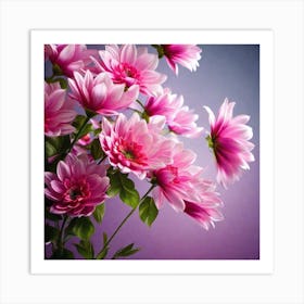 Pink Flowers In A Vase Art Print