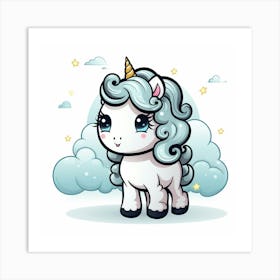 Cute Unicorn 751 Art Print