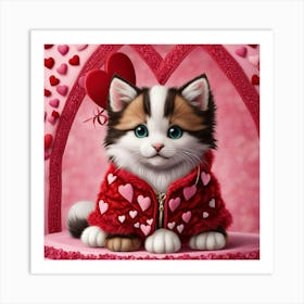 Valentine Kitten 1 Art Print