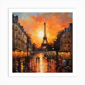 Paris At Sunset - expressionism 1 Art Print