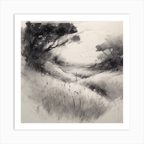 Landscape In Black And White Art Print