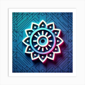 Neon Flower 4 Art Print