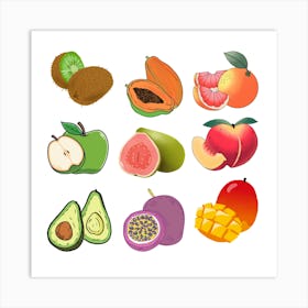 Tropical Fruits Art Print