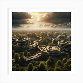 Futuristic City Artwork Art Print