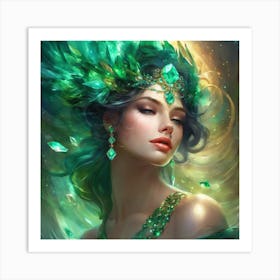 Emerald Girl Art Print