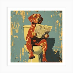 Dog Reading Newspaper 3 Art Print