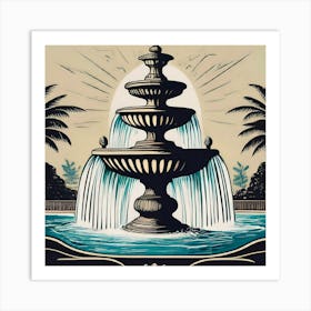 Fountain In The Park Art Print