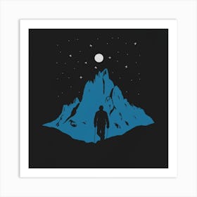 Mountaineer At Night Art Print