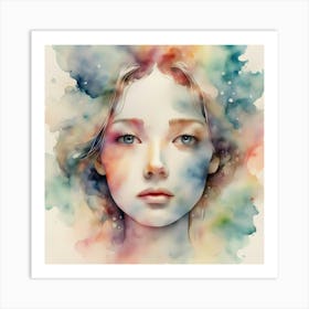 Watercolor Of A Girl 47 Art Print